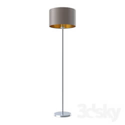 Floor lamp - 95172 Floor lamp MASERLO_ 1х60W _E27__ Ø380_ H1510_ matt nickel _ textiles_ cappuccino_ gold 