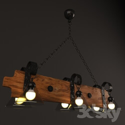 Ceiling light - wooden light 
