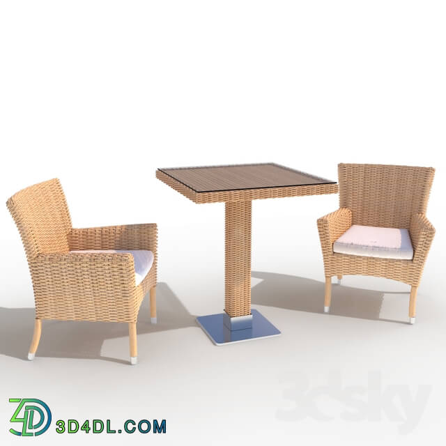 Table _ Chair - rattan table and chair