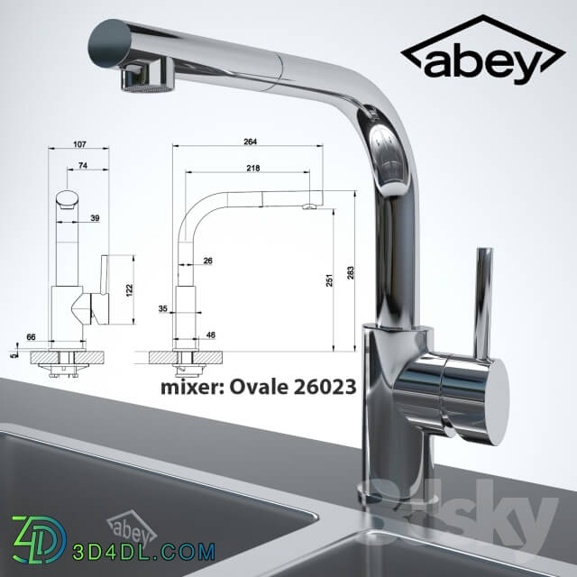 Sink - Double kitchen sink _ Ovale Sink Mixer With Pull-Out