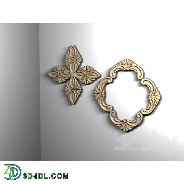 Decorative plaster - mirror frame and stucco semetri_nyj element