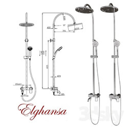 Faucet - Shower system with stationary watering 250mm 2330233-2D Elghansa 