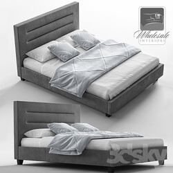 Bed - Baxton Studio Hillary Upholstered Platform Bed 