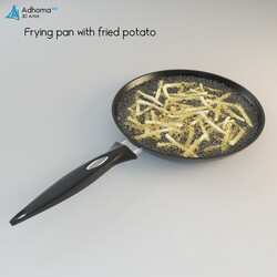 Other kitchen accessories - Frying pan with fried potato 