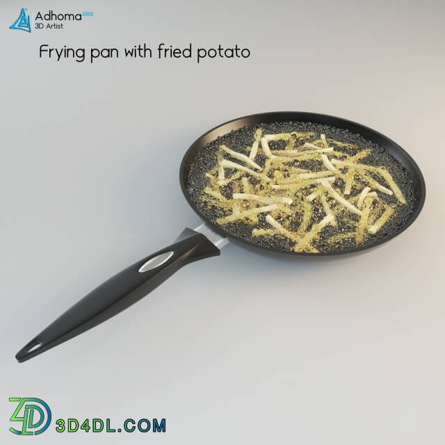 Other kitchen accessories - Frying pan with fried potato