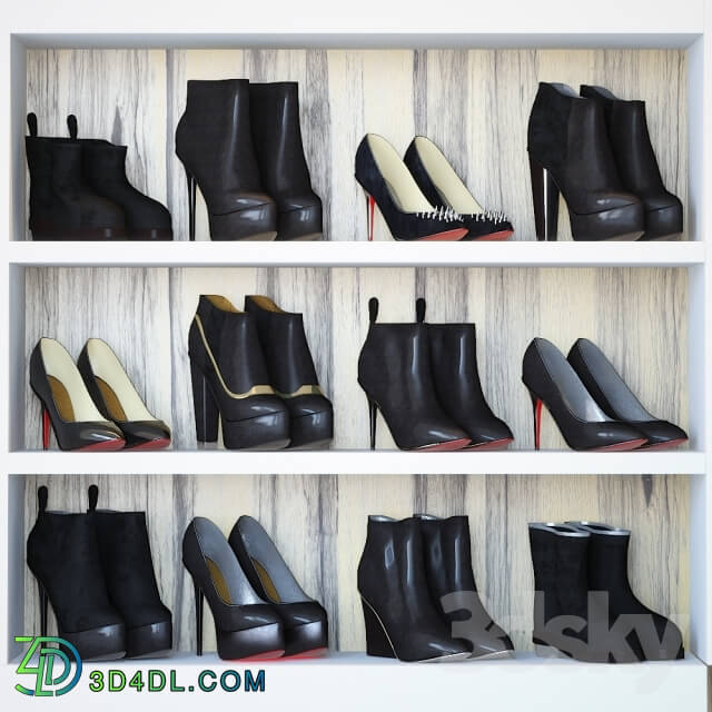 Clothes and shoes - Woman shoes set - black