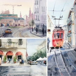 Miscellaneous - Texture watercolor paintings 