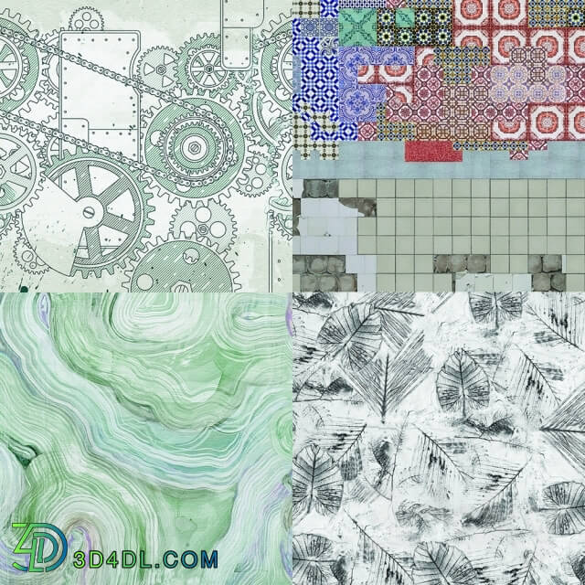 Wall covering - Wall_deco - Contemporary Wallpaper Pack 6