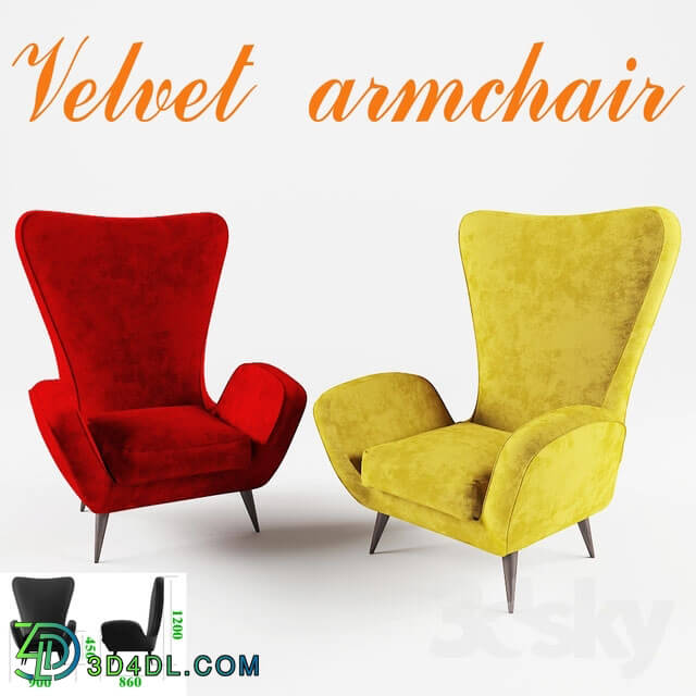 Arm chair - Velvet armchair