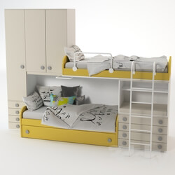 Bed - Bunk Yellow Bed 