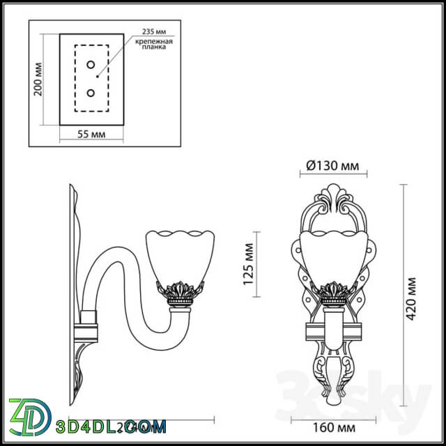 Wall light - Wall bracket ODEON LIGHT 4003 _ 1W FLORIANA