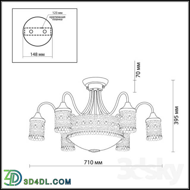 Ceiling light - Chandelier for ceiling ODEON LIGHT 2641 _ 9C SALONA