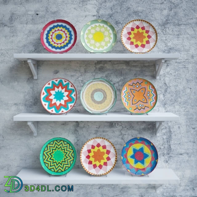 Other decorative objects - colorful plates