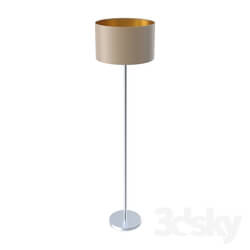 Floor lamp - 95171 Floor lamp MASERLO_ 1х60W _E27__ Ø380_ H1510_ nickel matt _ textile_ gray-brown_ gold 