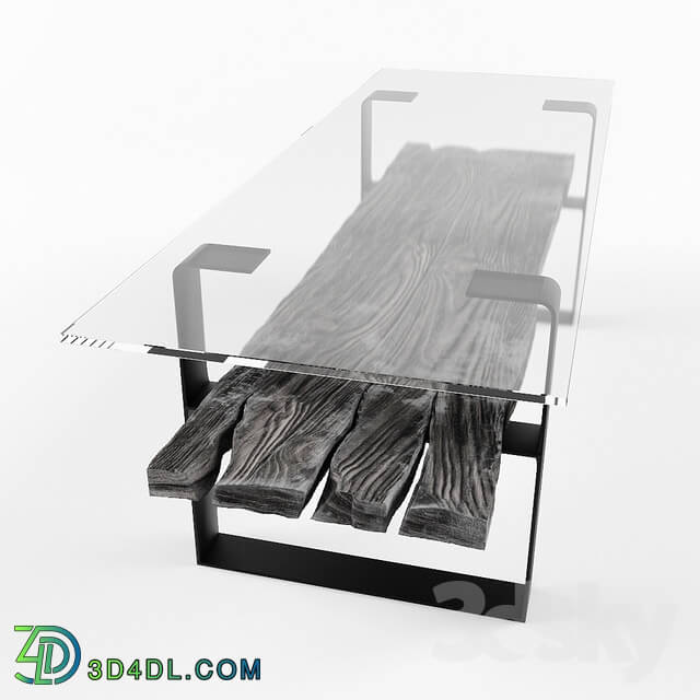 Table - Coffee table with slab
