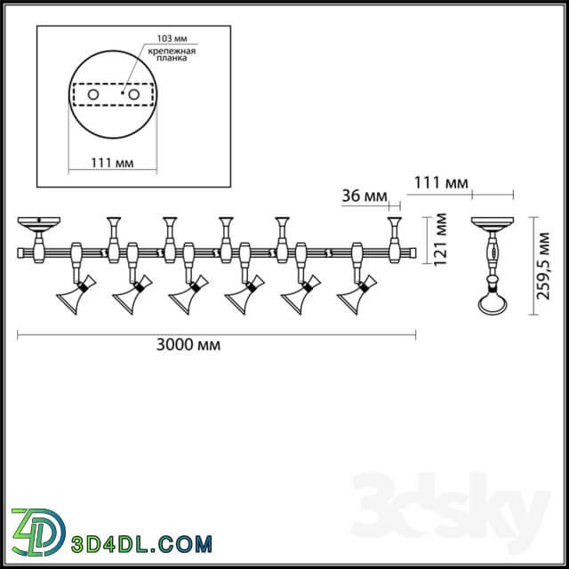 Technical lighting - Flexible track odeon light 3805 _ 42TL GONZAGO