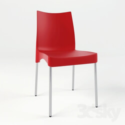 Chair - plastic red chair 