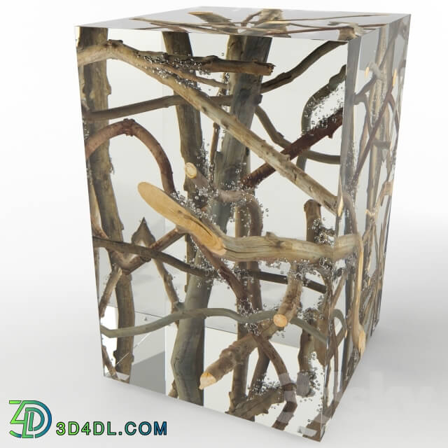 Table - F163 KISIMI Occasional Table Acrylic Drifted Branches