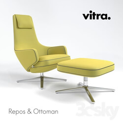 Arm chair - Vitra Repos and Ottoman 