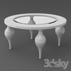 Table - OM Dining table with round tabletop FratelliBarri PALERMO in finishing white shiny varnish_ FB.DT.PL.42 