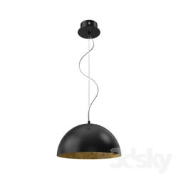 Ceiling light - 94935 Suspension GAETANO 1_ 1x60W _E27__ Ø380_ H1500_ steel_ black_ gold 