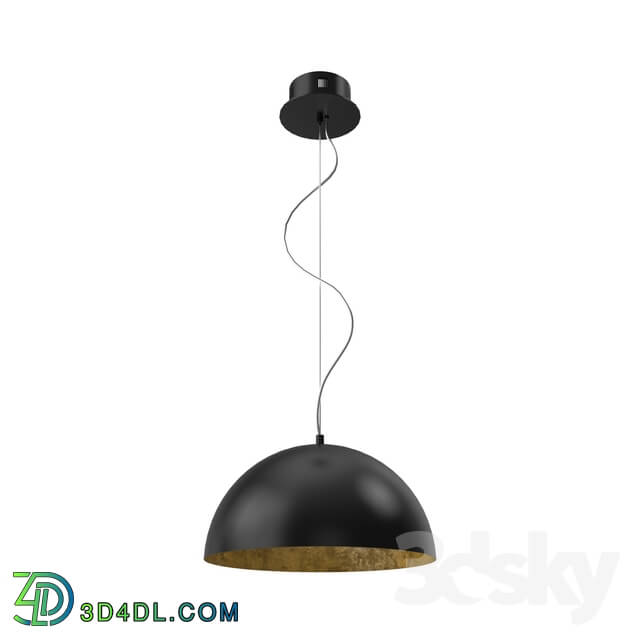 Ceiling light - 94935 Suspension GAETANO 1_ 1x60W _E27__ Ø380_ H1500_ steel_ black_ gold