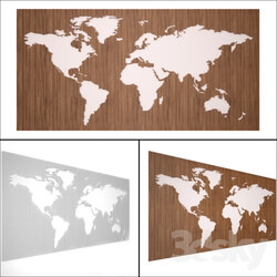 3D panel - world map 