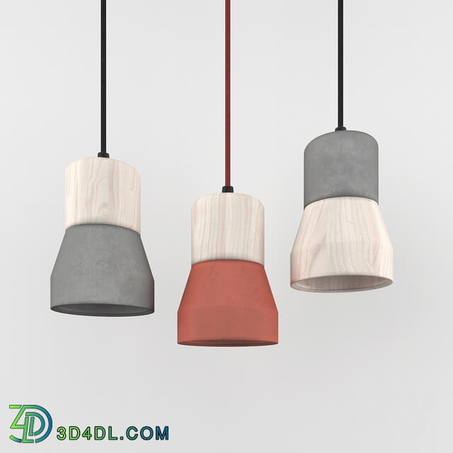 Ceiling light - Cement Wood Lamp