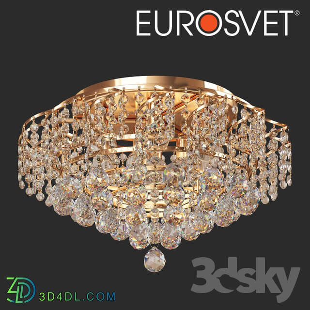 Ceiling light - OM Ceiling chandelier with crystal Eurosvet 16017_9 gold Charm