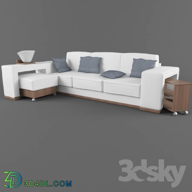 Sofa - Sofa with a bedside table