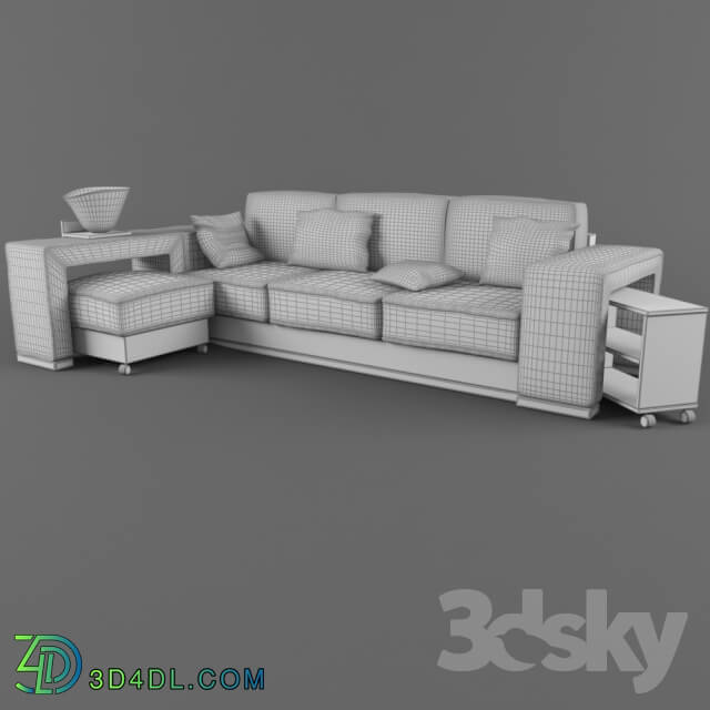 Sofa - Sofa with a bedside table