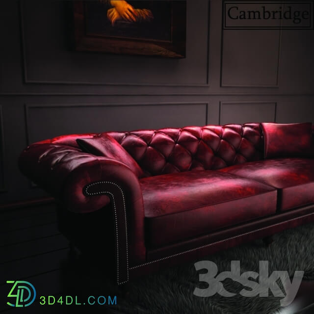 Sofa - Cambridge chester Sofa _ fur Carpet _ Monalisa Painting