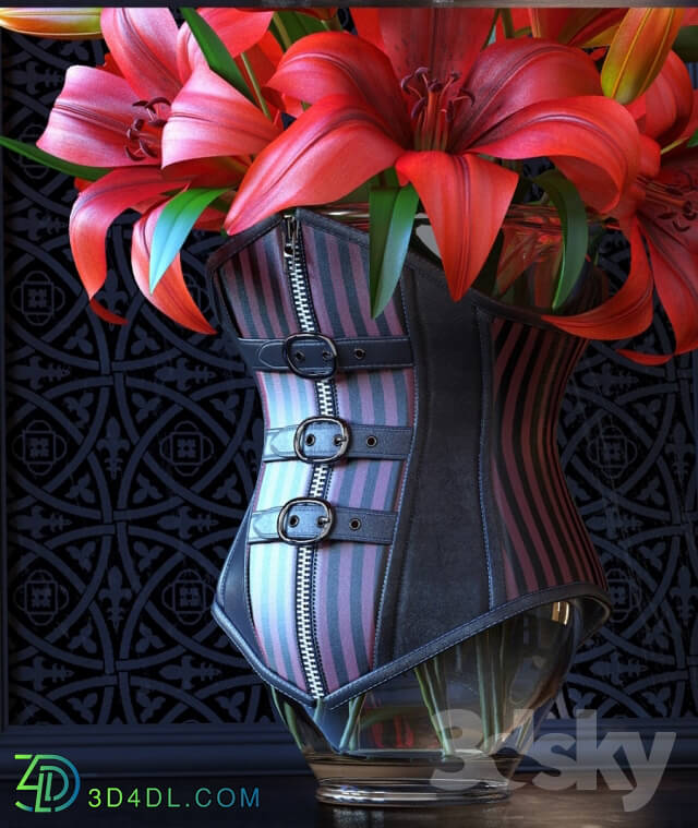 Plant - Red lily in a corset