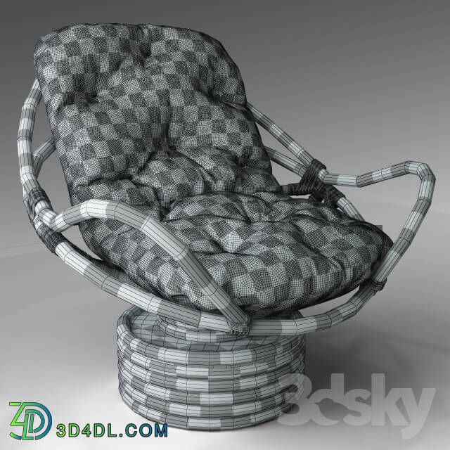 Arm chair - Bali Rattan Papasan Swivel Rocker with Cushion