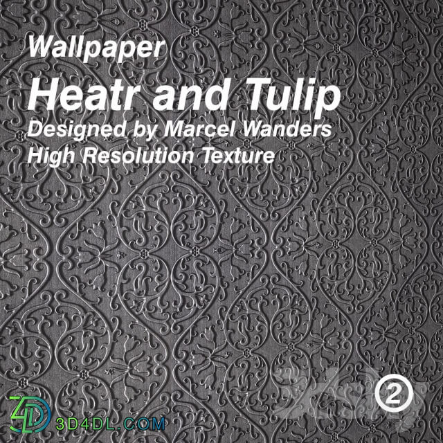 Wall covering - Heart and Tulip Wallpaper