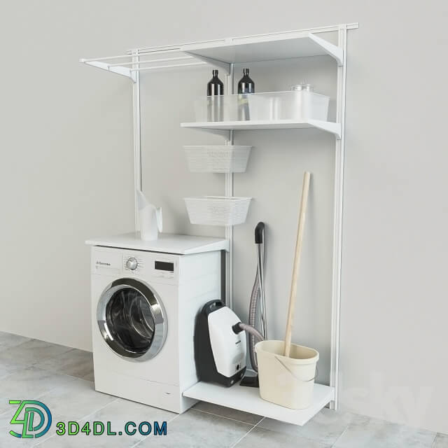 Household appliance - IKEA Wall rail _ shelves _ dryer Algot