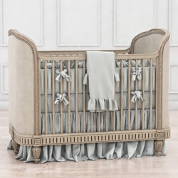 Bed - RH Belle Upholstered Crib _distressed linen_ 