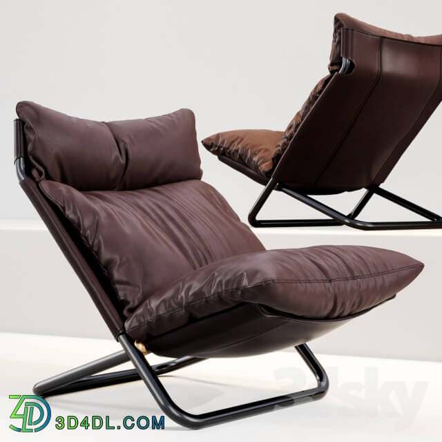 Arm chair - Cross high armchair by ARFLEX Leather
