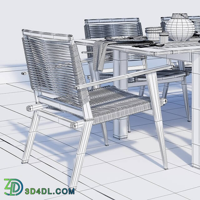 Table _ Chair - Outdoor furniture Palmer Rope