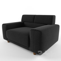 Sofa - Black Fabric Arm Chair 