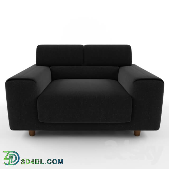 Sofa - Black Fabric Arm Chair