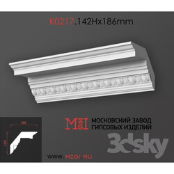 Decorative plaster - Cornices patterned plaster moldings K0217.142Nx186mm 