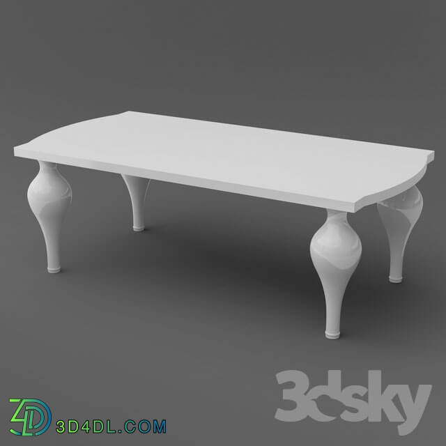 Table - OM Dining table FratelliBarri PALERMO in finishing white shiny varnish_ FB.DT.PL.58