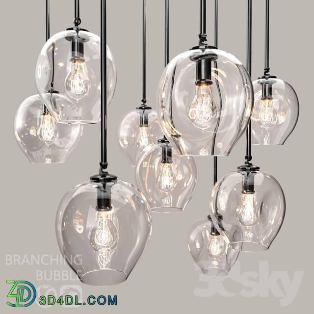 Ceiling light - Branching bubble 1 lamp by Lindsey Adelman CLEAR _ BLACK