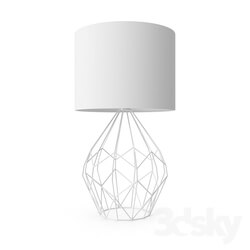 Table lamp - 95187 Table lamp PEDREGAL_ 1х60W _E27__ Ø350_ H645_ steel_ chrome _ fabric_ white 