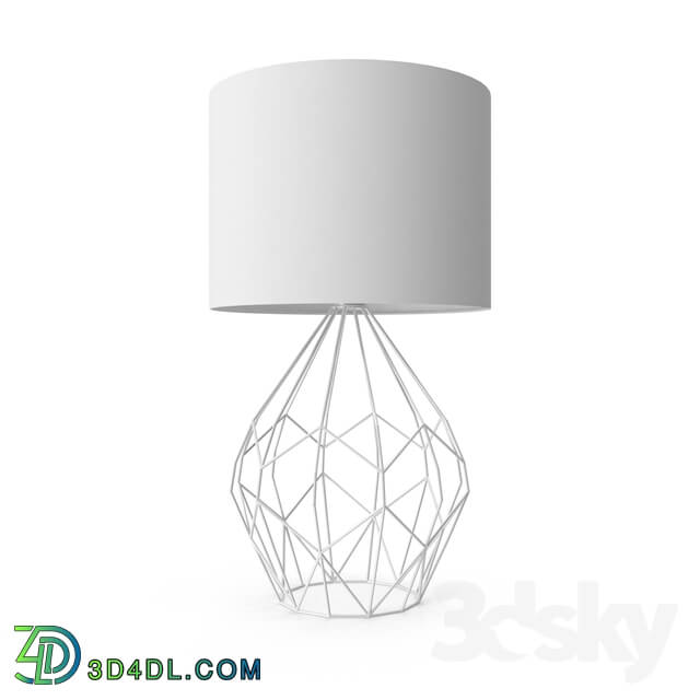 Table lamp - 95187 Table lamp PEDREGAL_ 1х60W _E27__ Ø350_ H645_ steel_ chrome _ fabric_ white