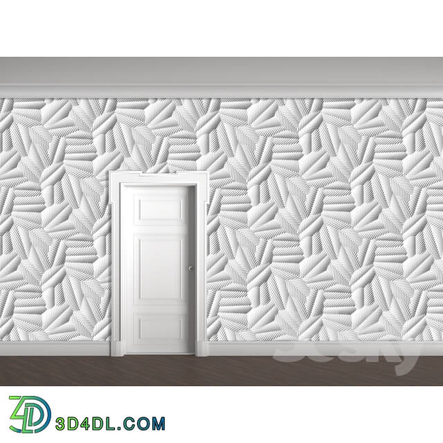 Decorative plaster - 3D panel Leaves