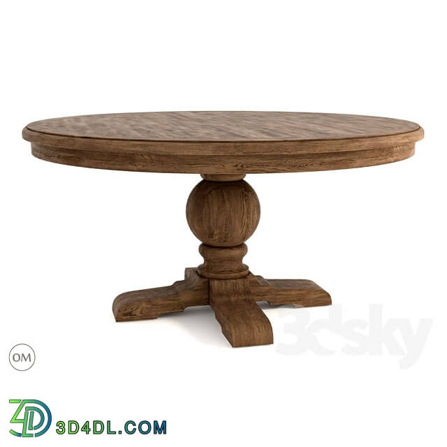 Table - Round trestle table 60 __ 8831-1001L