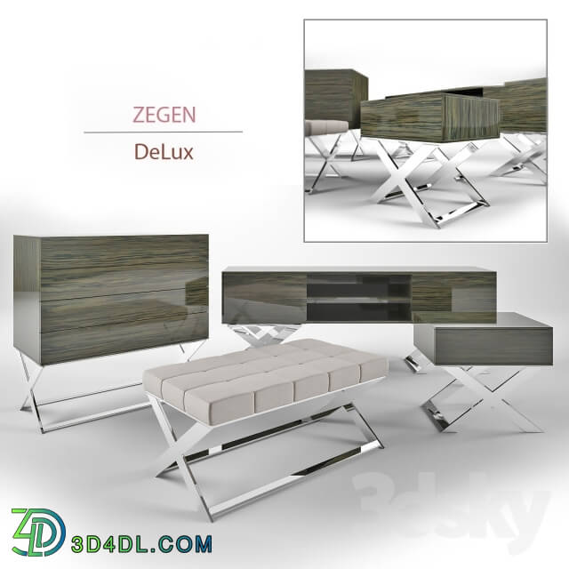 Sideboard _ Chest of drawer - Set of bedroom furniture. ZEGEN. Series DeLux.