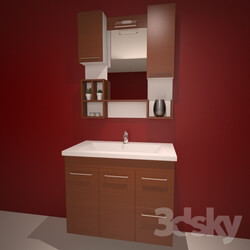 Bathroom furniture - Orka Saros 100 Abanoz Bathroom Cabinet 